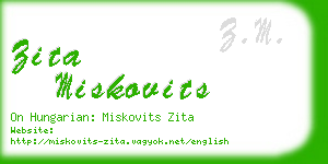 zita miskovits business card